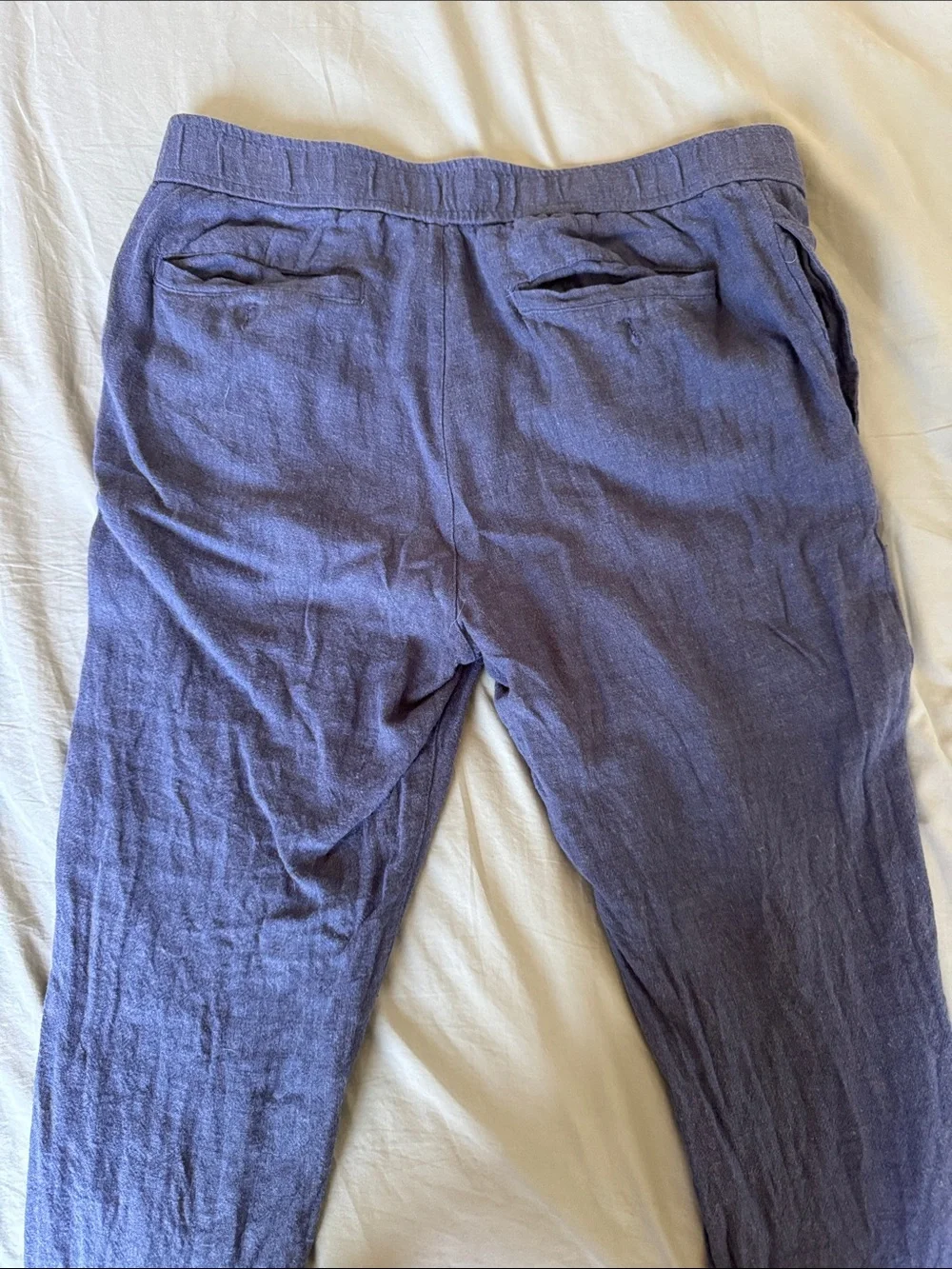 Onia Men’s Linen Blend Drawstring Pants Small Navy Blue